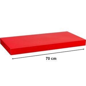 Półka ścienna STILISTA Volato czerwona z połyskiem, 70 cm obraz
