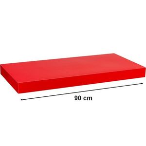 Półka ścienna STILISTA Volato czerwona z połyskiem, 90 cm obraz