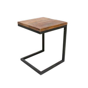 Czarny stolik z blatem z drewna mangowca LABEL51 Box obraz