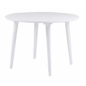 Biały stół z drewna kauczukowego Rowico Lotte, ⌀ 106 cm obraz