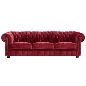 Czerwona sofa Max Winzer Norwin Velvet, 200 cm obraz