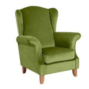 Zielony aksamitny fotel Max Winzer Verita Velvet obraz