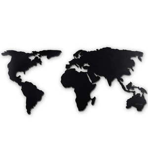 Czarna metalowa dekoracja ścienna World Map XL obraz