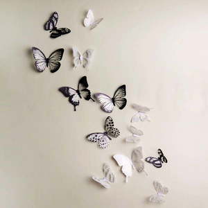 Zestaw 18 adhezyjnych naklejek 3D Ambiance Butterflies Chic obraz
