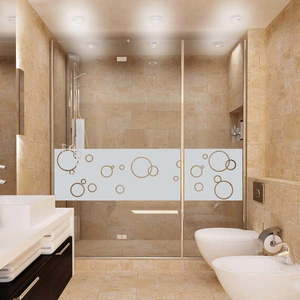 Naklejka wodoodporna na kabinę prysznicową Ambiance Bubbles obraz