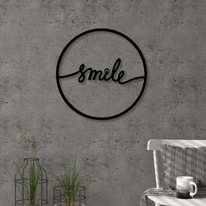 Metalowa dekoracji ścienni Smile, ⌀ 40 cm obraz