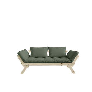 Sofa rozkładana z zielonym obiciem Karup Design Bebop Natural/Olive Green obraz