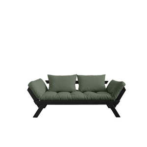 Sofa rozkładana z zielonym pokryciem Karup Design Bebop Black/Olive Green obraz