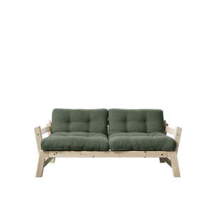 Sofa rozkładana z zielonym pokryciem Karup Design Step Natural/Olive Green obraz