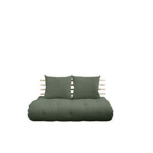 Sofa rozkładana z zielonym obiciem Karup Design Shin Sano Natural/Olive Green obraz