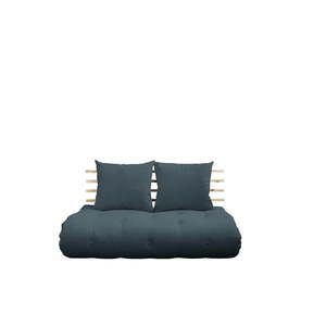 Sofa rozkładana z niebieskim obiciem Karup Design Shin Sano Natural/Petrol Blue obraz