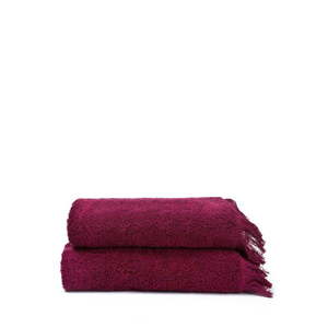 Zestaw 2 bordowych ręczników ze 100% bawełny Bonami, 50x90 cm obraz