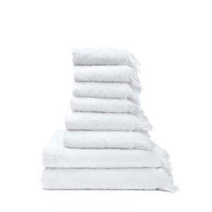 Zestaw 8 białych ręczników ze 100% bawełny Bonami obraz