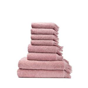 Zestaw 8 różowych ręczników ze 100% bawełny Bonami obraz