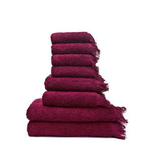 Zestaw 8 bordowych ręczników ze 100% bawełny Bonami obraz
