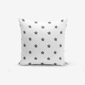 Czarno-biała poszewka na poduszkę z domieszką bawełny Minimalist Cushion Covers White Background Star, 45x45 cm obraz