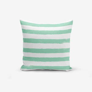 Poszewka na poduszkę z domieszką bawełny Minimalist Cushion Covers Su Green Striped Modern, 45x45 cm obraz