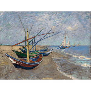 Reprodukcja obrazu Vincenta van Gogha – Fishing Boats on the Beach at Les Saintes–Maries–de la Mer, 40x30 cm obraz