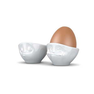 Komplet 2 białych porcelanowych zakochanych kieliszków do jajek 58products, 100 ml obraz