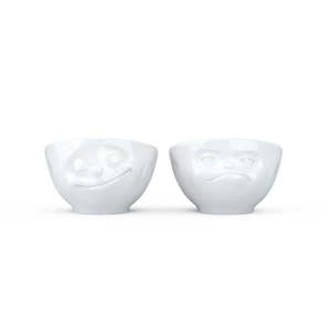 Zestaw 2 białych porcelanowych kieliszków na jajka 58products Happy & Hmpff obraz