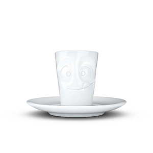 Biała łakoma porcelanowa filiżanka do espresso ze spodkiem 58products, 80 ml obraz