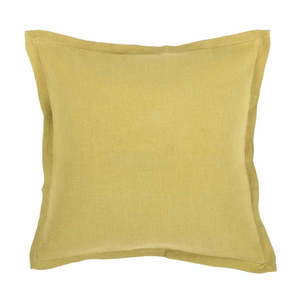 Zielonożółta poduszka z domieszką lnu Tiseco Home Studio, 45x45 cm obraz