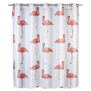 Zasłona prysznicowa z warstwą przeciw pleśni Wenko Flamingo, 180x200 cm obraz