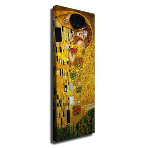 Reprodukcja obrazu na płótnie Gustav Klimt The Kiss, 30x80 cm obraz
