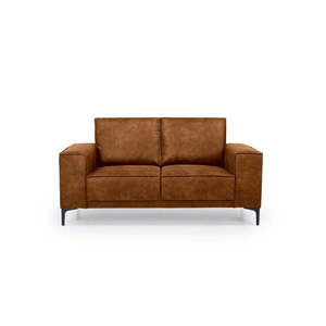 Koniakowa sofa z imitacji skóry 164 cm Copenhagen – Scandic obraz