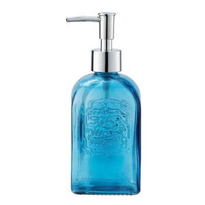 Niebieski szklany dozownik do mydła Wenko Vetro obraz