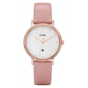 Damski zegarek z różowym skórzanym paskiem Cluse Le Couronnement obraz