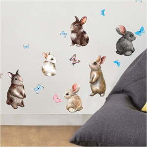 Zestaw naklejek dziecięcych Ambiance Baby Rabbits obraz