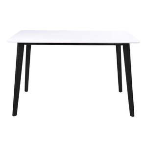 Stół z białym blatem i czarnymi nogami loomi.design Vojens, 120x70 cm obraz