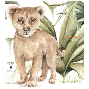 Naklejka ścienna z małym lwiątkiem Dekornik, 64 cm obraz