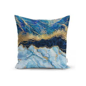 Poszewka na poduszkę Minimalist Cushion Covers Marble With Blue, 45x45 cm obraz