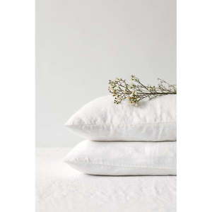 Biała lniana poszewka na poduszkę Linen Tales, 70x90 cm obraz