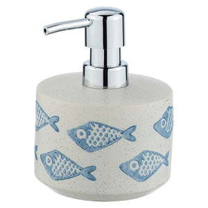 Niebiesko-biały ceramiczny dozownik do mydła Wenko Aquamarin, 475 ml obraz