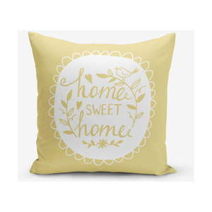 Żółta poszewka na poduszkę Minimalist Cushion Covers Home Sweet Home, 45x45 cm obraz