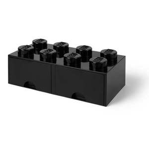 Czarny pojemnik z 2 szufladkami LEGO® obraz