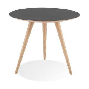 Dębowy stolik z czarnym blatem Gazzda Arp, ⌀ 55 cm obraz