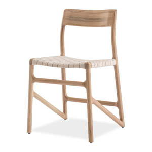 Krzesło z litego drewna dębowego z białym siedziskiem Gazzda Fawn obraz