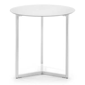 Biały stolik Kave Home Marae, ⌀ 50 cm obraz