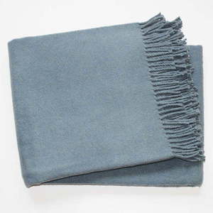 Niebieskoszary pled z domieszką bawełny Euromant Basics, 140x180 cm obraz