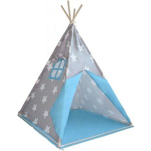 Dziecięcy namiot tipi, niebiesko-szare, z akcesoriami obraz