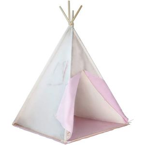 Namiot tipi dla dzieci, różowo-beżowy, z dodatkami obraz