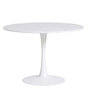 Okrągły biały stół do jadalni Marckeric Oda, ⌀ 110 cm obraz