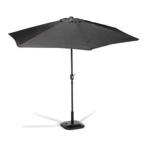 Czarny parasol ogrodowy bez podstawy Bonami Essentials Sun, ø 300 cm obraz