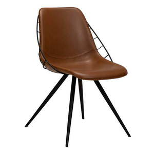 Brązowe krzesło z imitacji skóry DAN-FORM Denmark Sway obraz