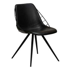 Czarne krzesło z imitacji skóry DAN-FORM Denmark Sway obraz