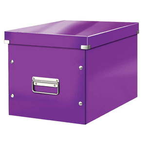 Fioletowy kartonowy pojemnik z pokrywką 32x36x31 cm Click&Store – Leitz obraz